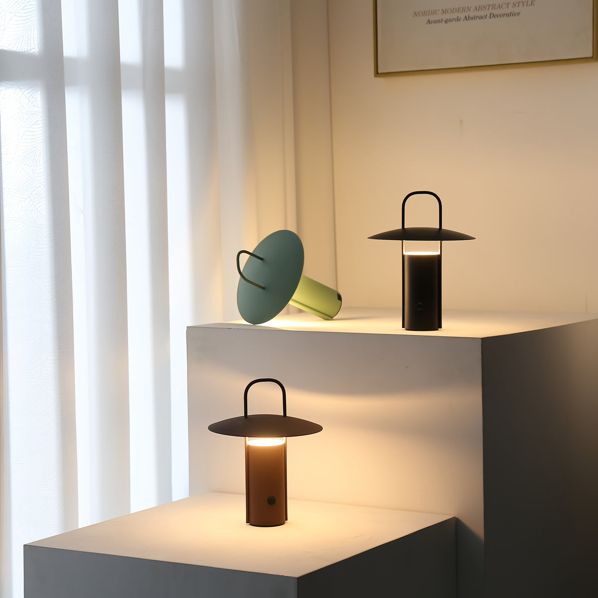 Cordless Metal Table Lamp, USB Rechargeable 3-Color LED Light - product view 5
