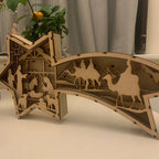 Wooden LED Christmas Star Light, Nativity or Christmas Town - product view 6
