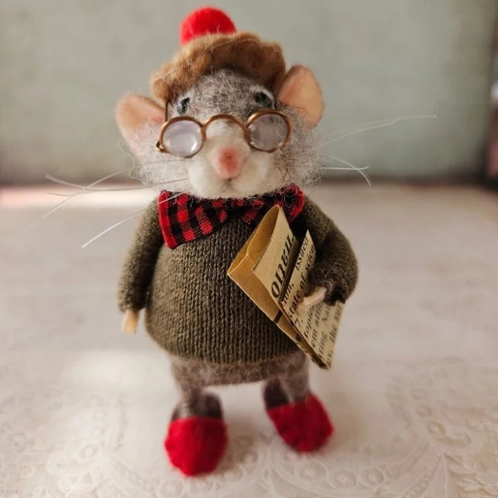 Handmade Felt Mouse Ornament, Christmas & Storybook Decorations - product view 5