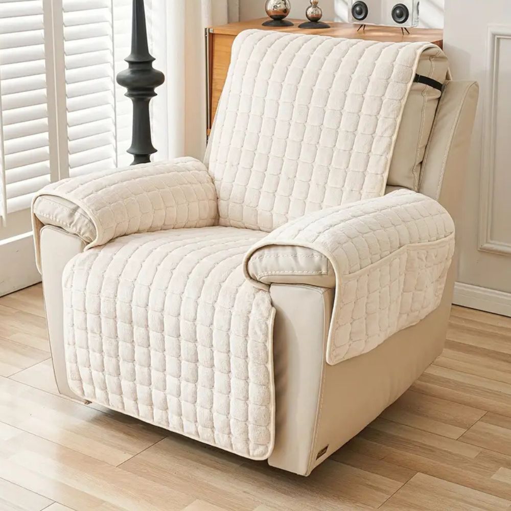 Quilted Recliner Cover — Sand
