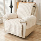 Quilted Recliner Cover — Sand