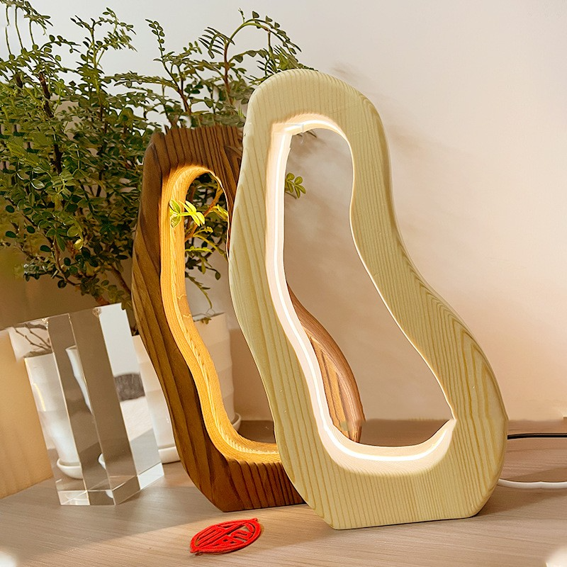 SacredHut | Modern Nordic Wooden Nightstand Lamp