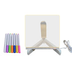 LED Acrylic Message Board Lamp with Rewritable Display and Pens — 5.9''x5.9'', 7 Colorful Pens