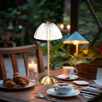 Ribbed Acrylic Table Lamp, Rechargeable 3-Color Touch LED Light - product view 5