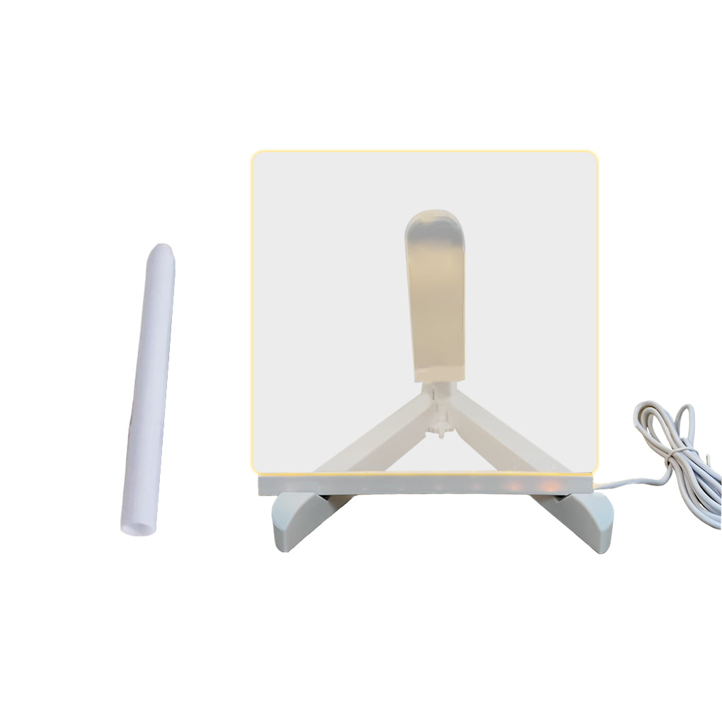 LED Acrylic Message Board Lamp with Rewritable Display and Pens — 5.9''x5.9'', 1 White Pen