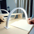 Crescent LED Desk Lamp, USB-Powered Dimmable Metal Light - White