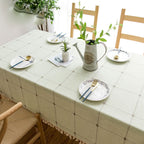 SacredHut | Waterproof Oil-resistant Rectangular Tablecloth Cotton Linen Wrinkle-resistant Tablecloth for Kitchen Dining Room Buffet Party