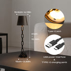 Chain-Link LED Table Lamp, Black Rechargeable Touch Light - product view 6