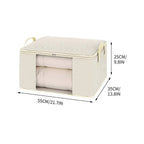 Striped Foldable Storage Bag, Fabric Bedding Organizer with Clear Panel — product view 3