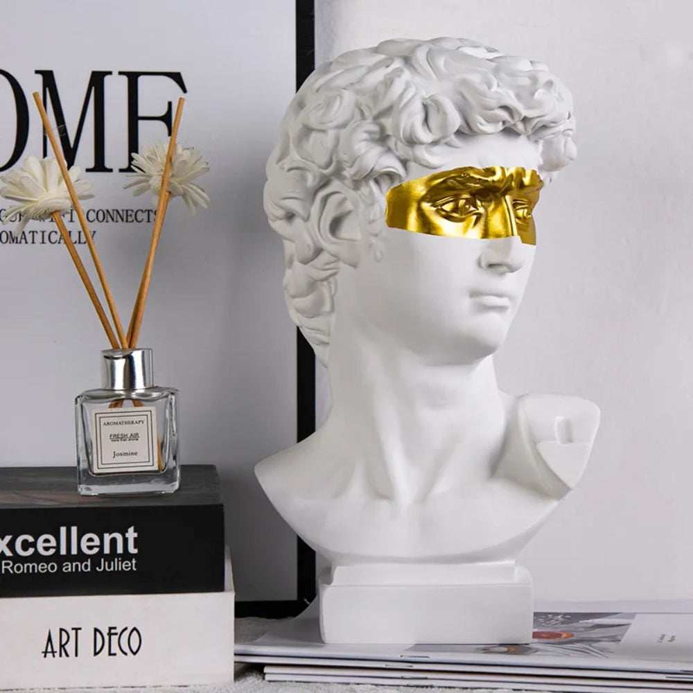 David Bust Sculpture, 6-Inch Renaissance-Inspired Resin Decor — product view 2