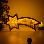 Wooden LED Christmas Star Light, Nativity or Christmas Town - product view 2