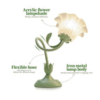 Floral USB Table Lamp, Green Bloom-Shade Decorative Light - product view 7