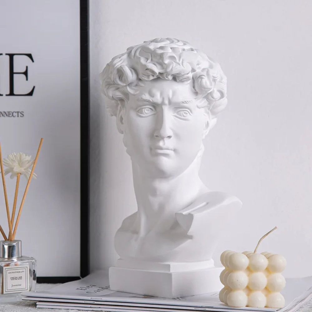 David Bust Sculpture, 6-Inch Renaissance-Inspired Resin Decor — product view 4