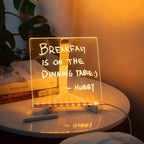 LED Acrylic Message Board Lamp with Rewritable Display and Pens — product view 1