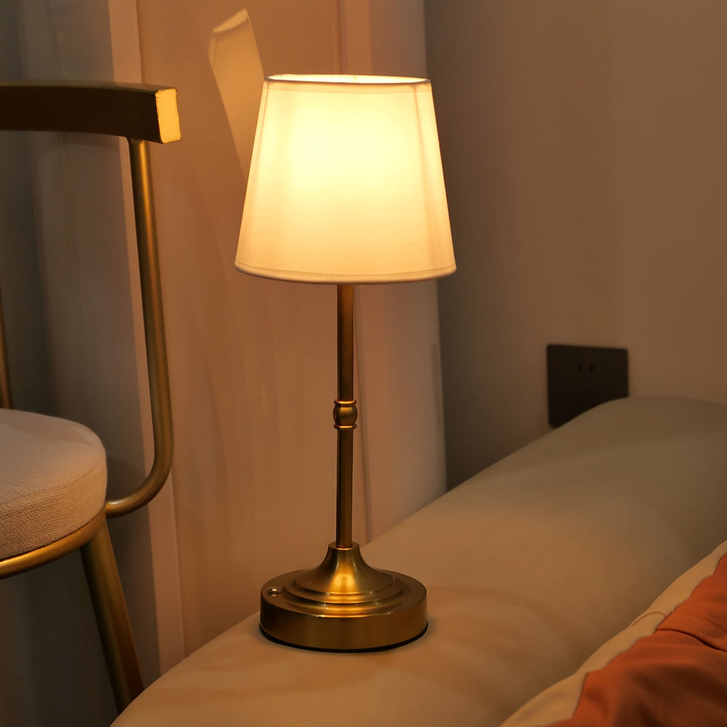 Cordless Fabric-Shade Table Lamp, USB Rechargeable and Dimmable - product view 2