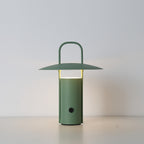 Cordless Metal Table Lamp, USB Rechargeable 3-Color LED Light - Green