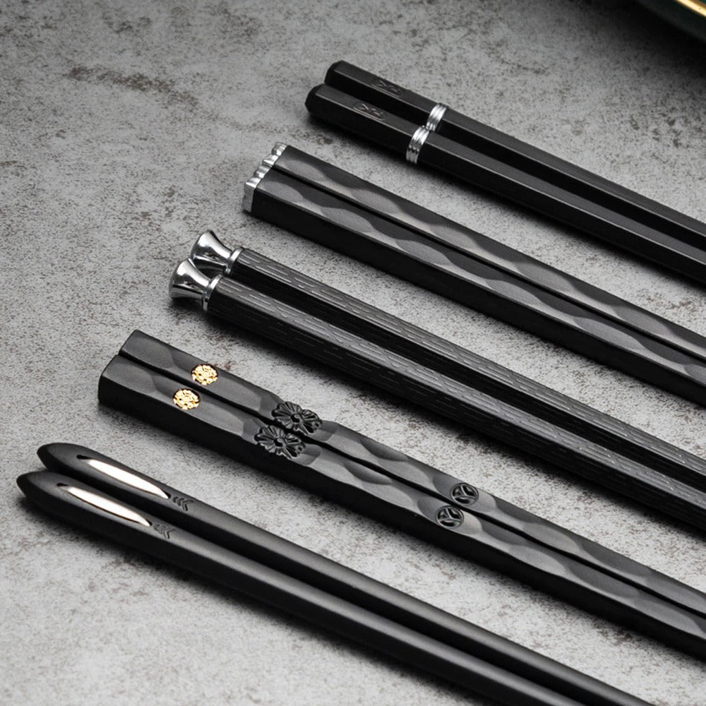 SacredHut | DineLux – Luxurious Chopstick Set with Refined Designs (5 Pairs)
