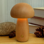 Wood Mushroom Night Light, USB Rechargeable Touch-Dimming Lamp - product view 12