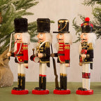 Wooden Christmas Nutcracker Soldier Figurine, 5 Color Options - product view 3
