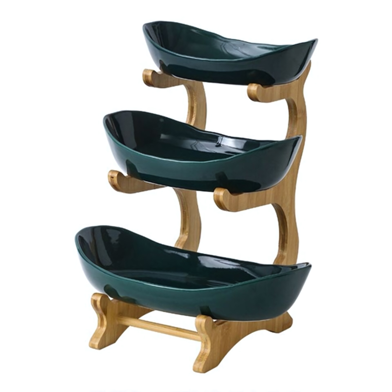 SacredHut | FruitTriad | Three-tier fruit bowl made of plastic