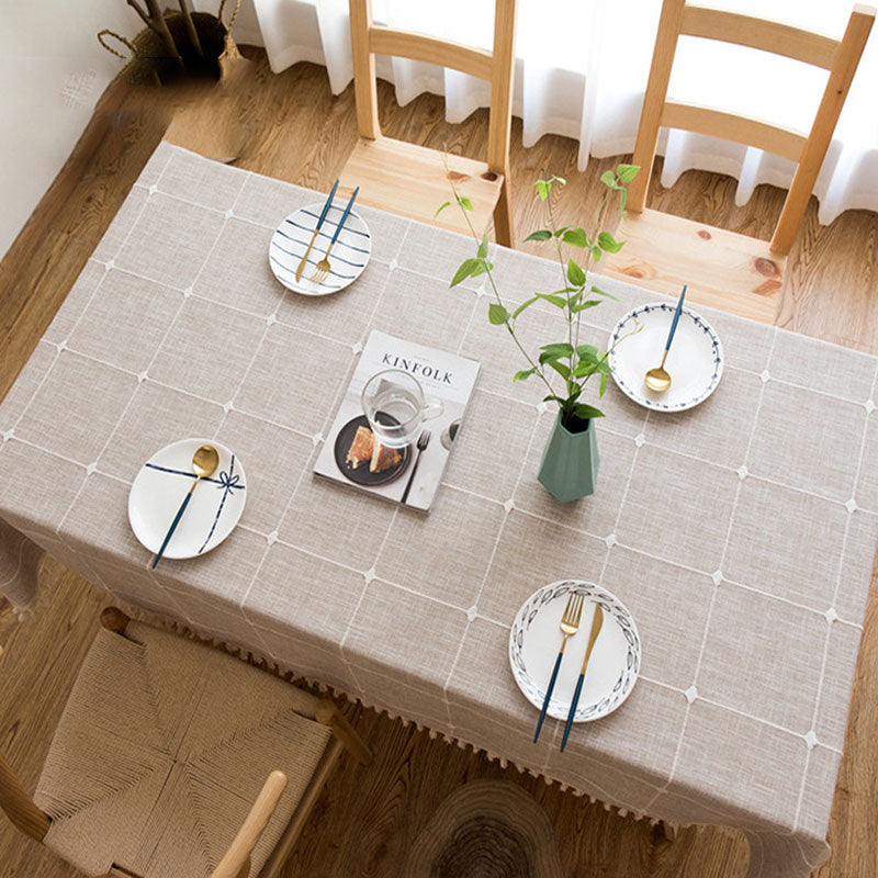 SacredHut | Waterproof Oil-resistant Rectangular Tablecloth Cotton Linen Wrinkle-resistant Tablecloth for Kitchen Dining Room Buffet Party
