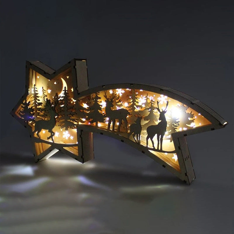 Wooden LED Christmas Star Light, Nativity or Christmas Town - product view 7