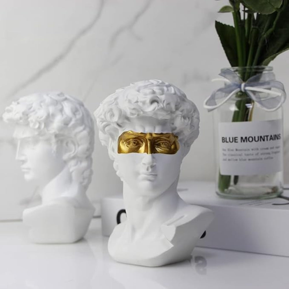 David Bust Sculpture, 6-Inch Renaissance-Inspired Resin Decor — product view 6