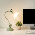 Floral USB Table Lamp, Green Bloom-Shade Decorative Light - product view 1