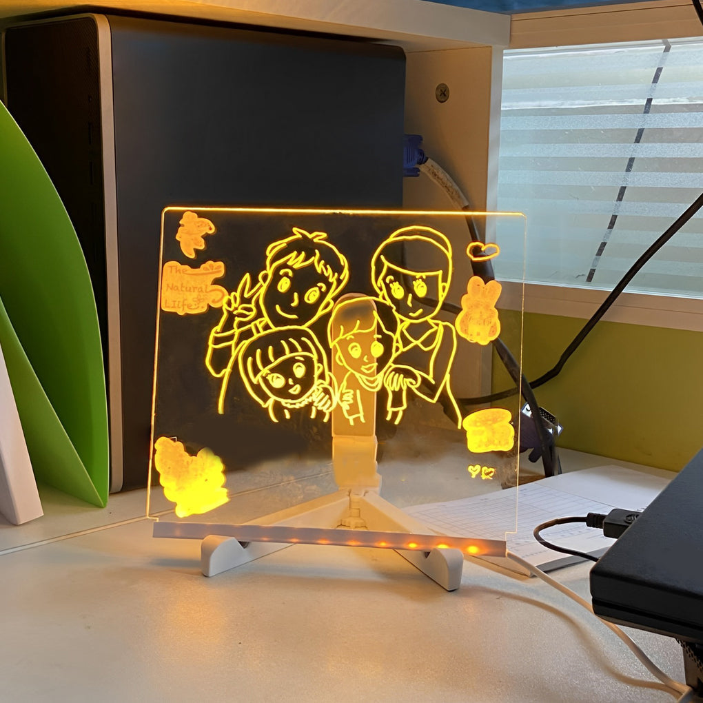 LED Acrylic Message Board Lamp with Rewritable Display and Pens — product view 3