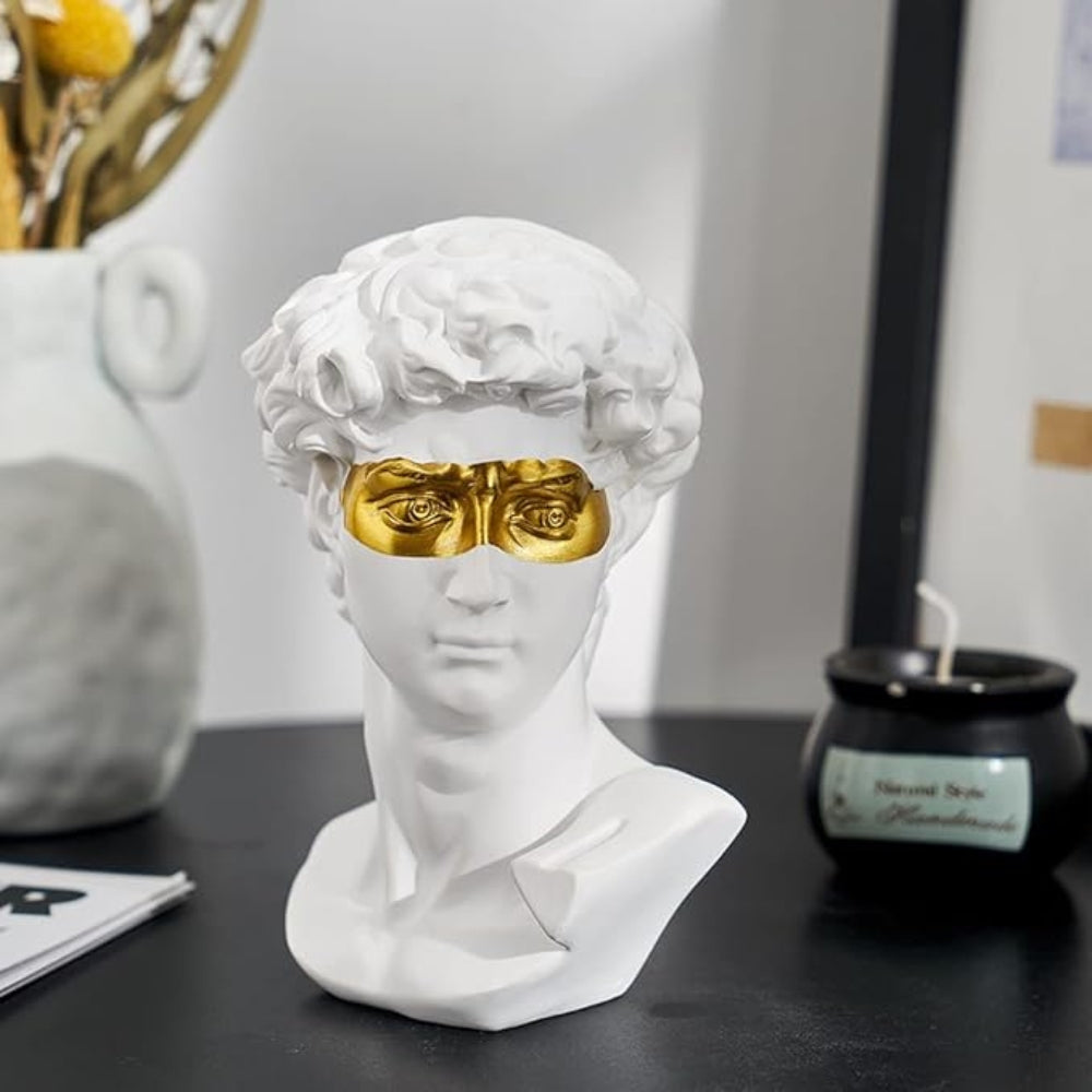 David Bust Sculpture, 6-Inch Renaissance-Inspired Resin Decor — product view 1