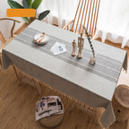 SacredHut | Waterproof Oil-resistant Rectangular Tablecloth Cotton Linen Wrinkle-resistant Tablecloth for Kitchen Dining Room Buffet Party