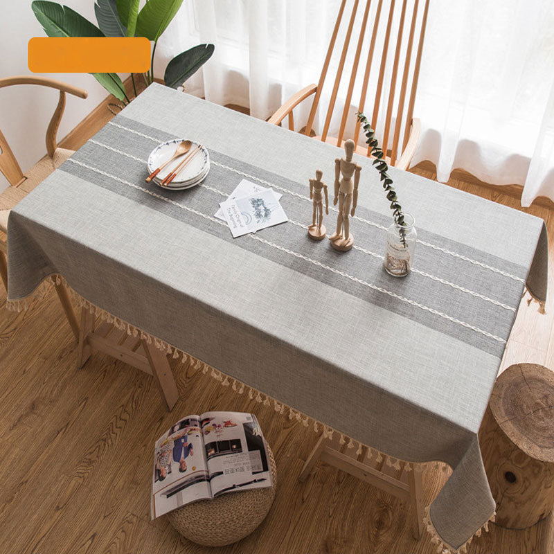 SacredHut | Waterproof Oil-resistant Rectangular Tablecloth Cotton Linen Wrinkle-resistant Tablecloth for Kitchen Dining Room Buffet Party