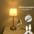 Cordless Fabric-Shade Table Lamp, USB Rechargeable and Dimmable - product view 9