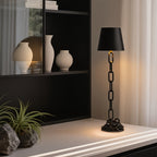 Chain-Link LED Table Lamp, Black Rechargeable Touch Light - product view 2