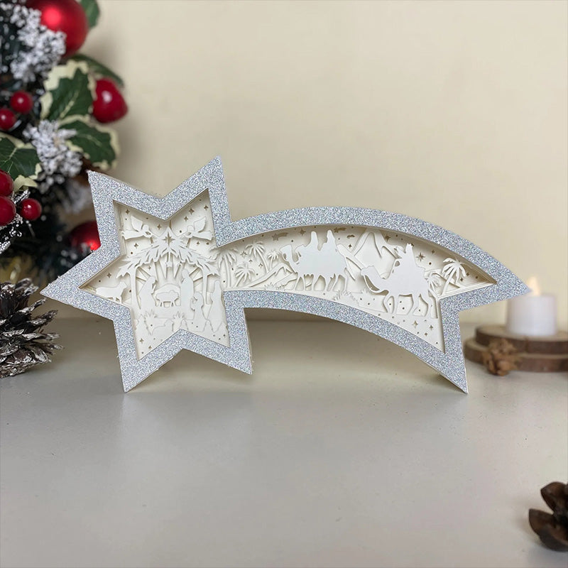 Wooden LED Christmas Star Light, Nativity or Christmas Town - product view 5