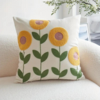 Botanical Throw Pillow Cover, Woven Floral Cushion Cover — product view 1