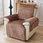 Quilted Recliner Cover — Mocha
