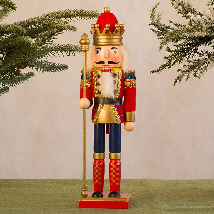 Wooden Christmas Nutcracker Soldier Figurine, 5 Color Options - product view 7
