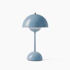 Mushroom Pod Table Lamp, Rechargeable Touch-Dimmable LED Light - Light Blue