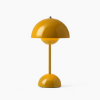 Mushroom Pod Table Lamp, Rechargeable Touch-Dimmable LED Light - Yellow