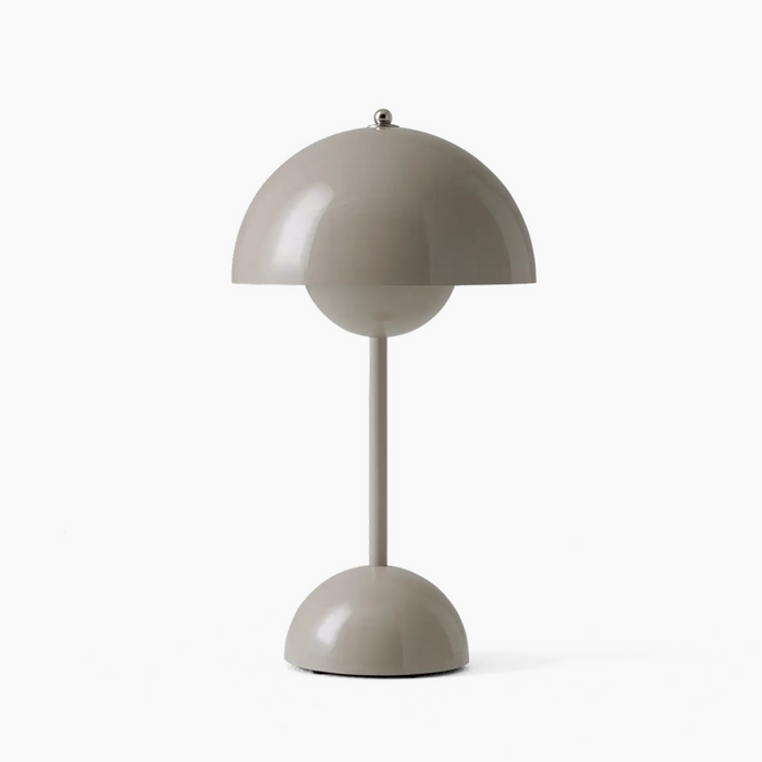 Mushroom Pod Table Lamp, Rechargeable Touch-Dimmable LED Light - Grey