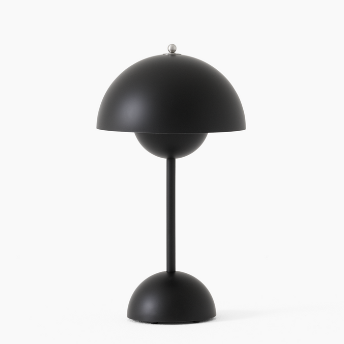 Mushroom Pod Table Lamp, Rechargeable Touch-Dimmable LED Light - Black