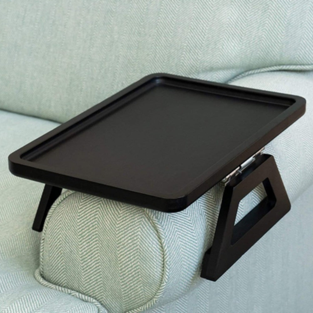 Bamboo Sofa Arm Tray, Adjustable Clip-On Couch Table — product view 1