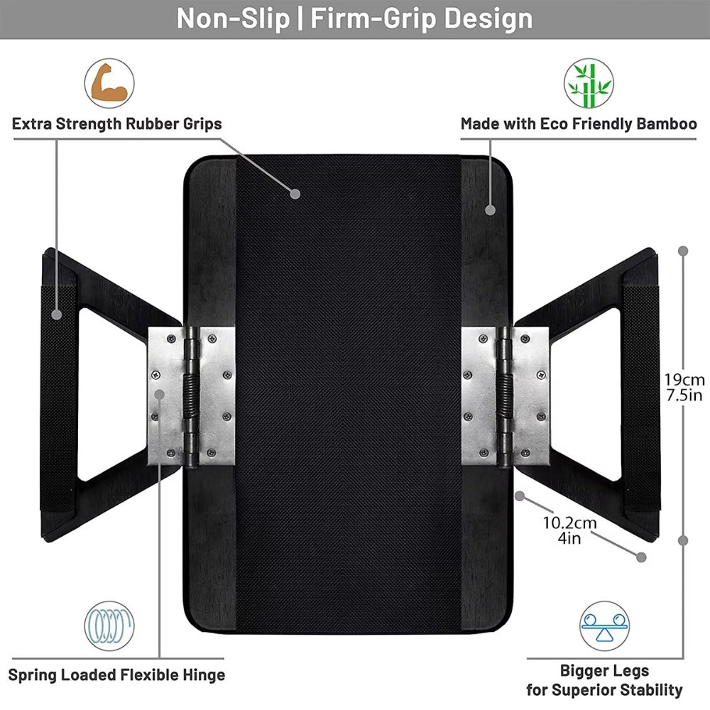 Bamboo Sofa Arm Tray, Adjustable Clip-On Couch Table — product view 9