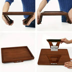 Bamboo Sofa Arm Tray, Adjustable Clip-On Couch Table — product view 8