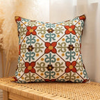 Vintage Embroidered Pillow Cover, 18-Inch Floral Cushion Cover — product view 4