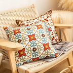 Vintage Embroidered Pillow Cover, 18-Inch Floral Cushion Cover — product view 6