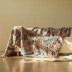 Bird and Floral Cotton Throw Blanket, Breathable Double Gauze — product view 2