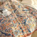 Bird and Floral Cotton Throw Blanket, Breathable Double Gauze — product view 1