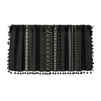 Black Geometric Cabinet Curtain, Tassel Rod-Pocket Panel — product view 8